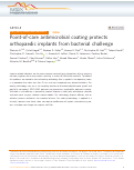 Cover page: Point-of-care antimicrobial coating protects orthopaedic implants from bacterial challenge