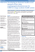 Cover page: Developing an electronic health record measure of low-value esophagogastroduodenoscopy for GERD at a large academic health system.