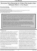 Cover page: Mysterious Pelvic Hematoma in a Patient Who Speaks a Rare Ethiopian Dialect: A Case Report