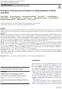 Cover page: Prevalence of obesity and overweight in an adult population of Tehran metropolis.