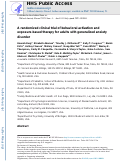 Cover page: A randomized clinical trial of behavioral activation and exposure-based therapy for adults with generalized anxiety disorder.