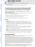 Cover page: A genome-wide association study of bipolar disorder with comorbid eating disorder replicates the SOX2-OT region