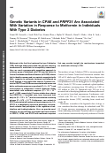 Cover page: Genetic Variants in CPA6 and PRPF31 are Associated with Variation in Response to Metformin in Individuals with Type 2 Diabetes