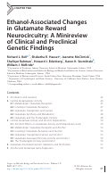 Cover page: Chapter Two Ethanol-Associated Changes in Glutamate Reward Neurocircuitry: A Minireview of Clinical and Preclinical Genetic Findings