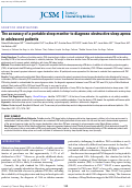 Cover page: The accuracy of a portable sleep monitor to diagnose obstructive sleep apnea in adolescent patients.