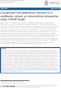 Cover page: Complicated intra-abdominal infections in a worldwide context: an observational prospective study (CIAOW Study)