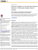 Cover page: Specific Inhibition of the Nuclear Exporter Exportin-1 Attenuates Kidney Cancer Growth
