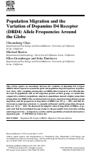 Cover page: Population Migration and the Variation of Dopamine D4 Receptor (DRD4) Allele Frequencies Around the Globe