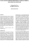 Cover page: In-Situ Acoustic Emission Monitoring of Surface Chemical Reactions for Copper CMP
