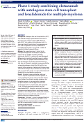 Cover page: Phase 1 study combining elotuzumab with autologous stem cell transplant and lenalidomide for multiple myeloma.