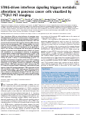 Cover page: STING-driven interferon signaling triggers metabolic alterations in pancreas cancer cells visualized by [18F]FLT PET imaging