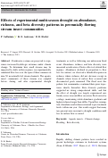 Cover page: Effects of experimental multi-season drought on abundance, richness, and beta diversity patterns in perennially flowing stream insect communities