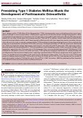 Cover page: Preexisting Type 1 Diabetes Mellitus Blunts the Development of Posttraumatic Osteoarthritis