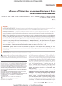 Cover page: Influence of Patient Age on Angioarchitecture of Brain Arteriovenous Malformations