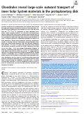 Cover page: Chondrules reveal large-scale outward transport of inner Solar System materials in the protoplanetary disk