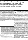 Cover page: Association of ketone body levels with hyperglycemia and type 2 diabetes in 9,398 Finnish men.