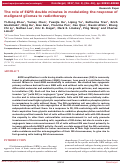 Cover page: The role of EGFR double minutes in modulating the response of malignant gliomas to radiotherapy