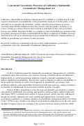 Cover page: Concurrent Governance Processes of California's Sustainable Groundwater Management Act