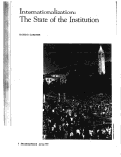 Cover page of Internationalization: The State of the Institution