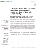 Cover page: Applying the Bradford Hill Criteria for Causation to Repetitive Head Impacts and Chronic Traumatic Encephalopathy