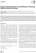 Cover page: Shape Transformations of Lipid Bilayers Following Rapid Cholesterol Uptake