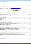 Cover page: Syllabus for Data Management and Practice, Part I, Winter 2015, UCLA Information Studies