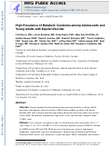 Cover page: High Prevalence of Metabolic Syndrome Among Adolescents and Young Adults With Bipolar Disorder.