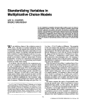 Cover page: Standardizing Variables in Multiplicative Choice Models