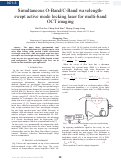 Cover page: Simultaneous O-Band/C-Band Wavelength-Swept Active Mode Locking Laser for Multi-Band OCT Imaging