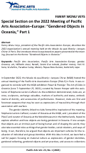 Cover page: Special Section on the 2022 Meeting of Pacific Arts Association–Europe: “Gendered Objects in Oceania,” Part 1