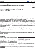 Cover page: Implant Prophylaxis: The Next Best Practice Toward Asepsis in Spine Surgery