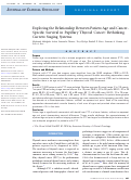 Cover page: Exploring the Relationship Between Patient Age and Cancer-Specific Survival in Papillary Thyroid Cancer: Rethinking Current Staging Systems