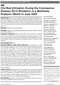 Cover page: ICU Bed Utilization During the Coronavirus Disease 2019 Pandemic in a Multistate Analysis-March to June 2020.