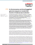 Cover page: A chromosome-anchored eggplant genome sequence reveals key events in Solanaceae evolution