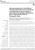 Cover page: Epoxyeicosatrienoic Acid-Based Therapy Attenuates the Progression of Postischemic Heart Failure in Normotensive Sprague-Dawley but Not in Hypertensive Ren-2 Transgenic Rats