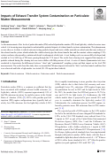 Cover page: Impacts of Exhaust Transfer System Contamination on Particulate Matter Measurements