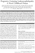 Cover page: Progressive cavitating leukoencephalopathy: A novel childhood disease