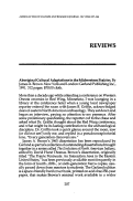 Cover page: Aboriginal Cultural Adaptations in the Midwestern Prairies. By James A. Brown