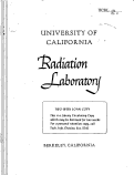 Cover page: Procedures in Magnetic Measurements at the University of California Radiation Laboratory, Berkeley