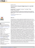 Cover page: Assessment of psychological pain in suicidal veterans