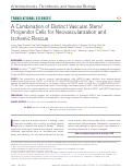 Cover page: A Combination of Distinct Vascular Stem/Progenitor Cells for Neovascularization and Ischemic Rescue.