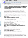 Cover page: Variability in Implementation of Interventions Aimed at Reducing Readmissions Among Patients With Heart Failure