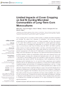 Cover page: Limited Impacts of Cover Cropping on Soil N-Cycling Microbial Communities of Long-Term Corn Monocultures.