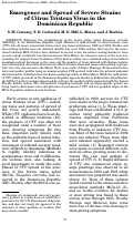 Cover page: Emergence and Spread of Severe Strainsof Citrus Tristeza Virus in the Dominican Republic