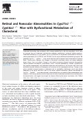 Cover page: Retinal and nonocular abnormalities in Cyp27a1(-/-)Cyp46a1(-/-) mice with dysfunctional metabolism of cholesterol.