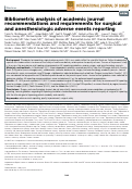 Cover page: Bibliometric analysis of academic journal recommendations and requirements for surgical and anesthesiologic adverse events reporting.