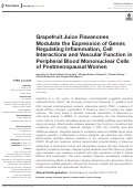 Cover page: Grapefruit Juice Flavanones Modulate the Expression of Genes Regulating Inflammation, Cell Interactions and Vascular Function in Peripheral Blood Mononuclear Cells of Postmenopausal Women