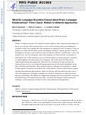 Cover page: What Do Language Disorders Reveal about Brain-Language Relationships? From Classic Models to Network Approaches.