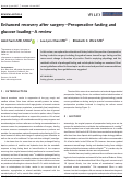 Cover page: Enhanced recovery after surgery—Preoperative fasting and glucose loading—A review