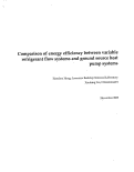 Cover page: Comparison of energy efficiency between variable refrigerant flow systems and ground source heat pump systems